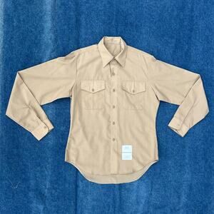 USMC Marine Corps Military Khaki 2122 Long Sleeve Service Dress Shirt